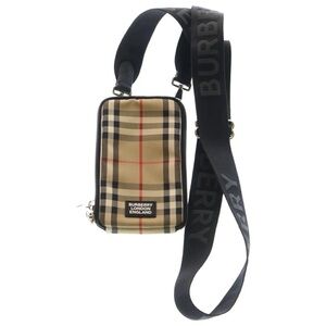 Burberry Tan and Black Check Shoulder Bag